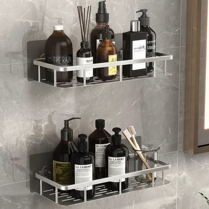 Bathroom Shelf Adhesive Drill-Free Mounting Up to 11 lb Capacity