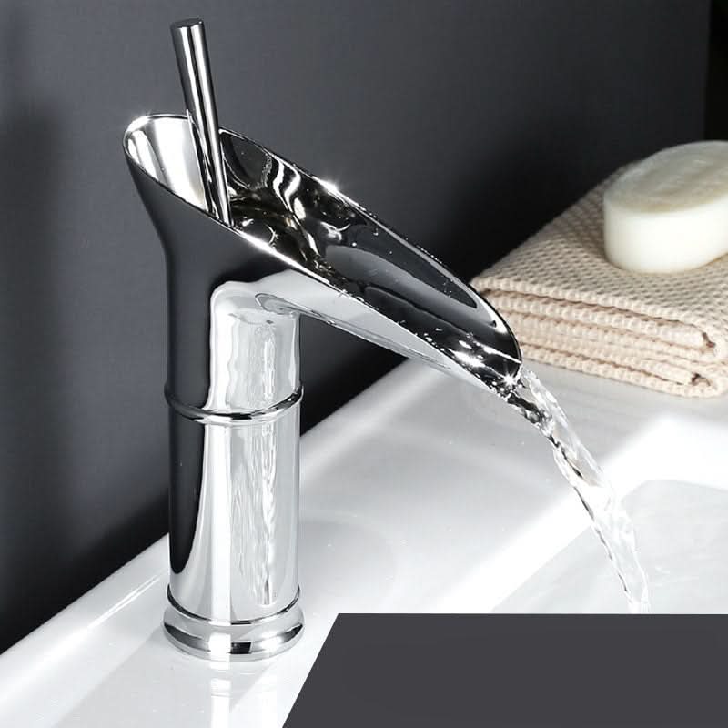 Bathroom Sink Faucet Waterfall Spout Antique Bronze Brass