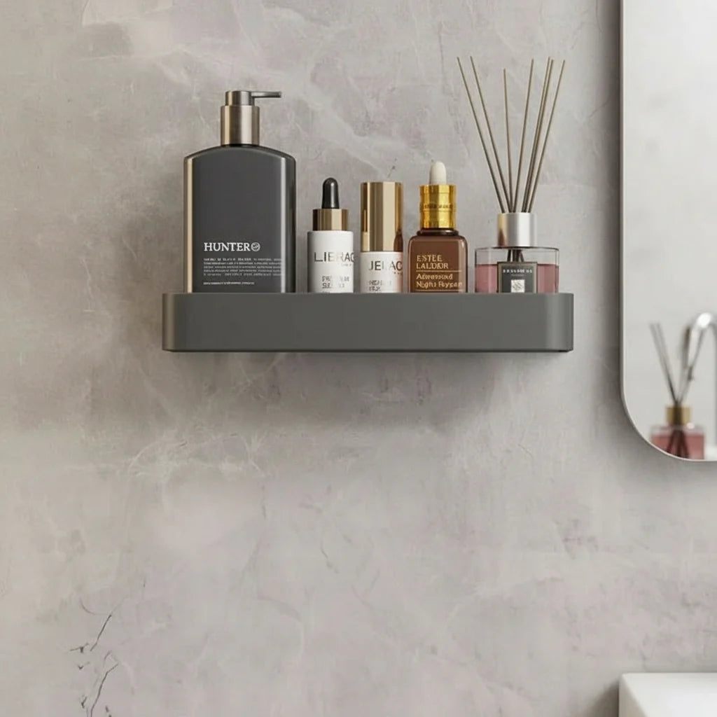 Bathroom Wall Shelf Water-Resistant Drill-Free Installation