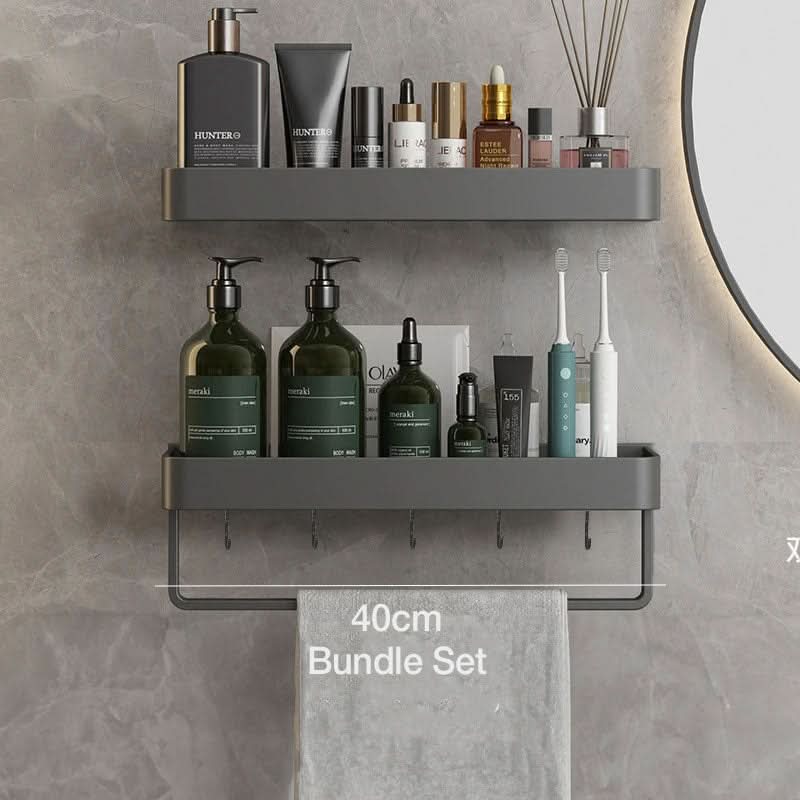Bathroom Wall Shelf Water-Resistant Drill-Free Installation