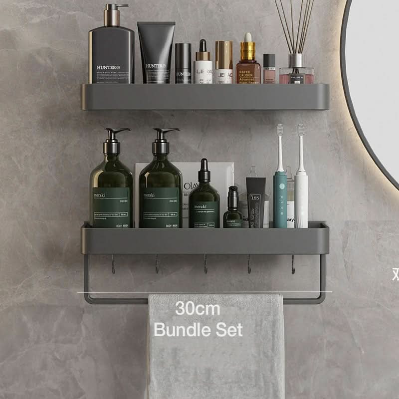 Bathroom Wall Shelf Water-Resistant Drill-Free Installation
