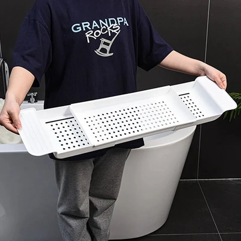 Bathtub Tray Extendable Foldable Non-Slip Surface