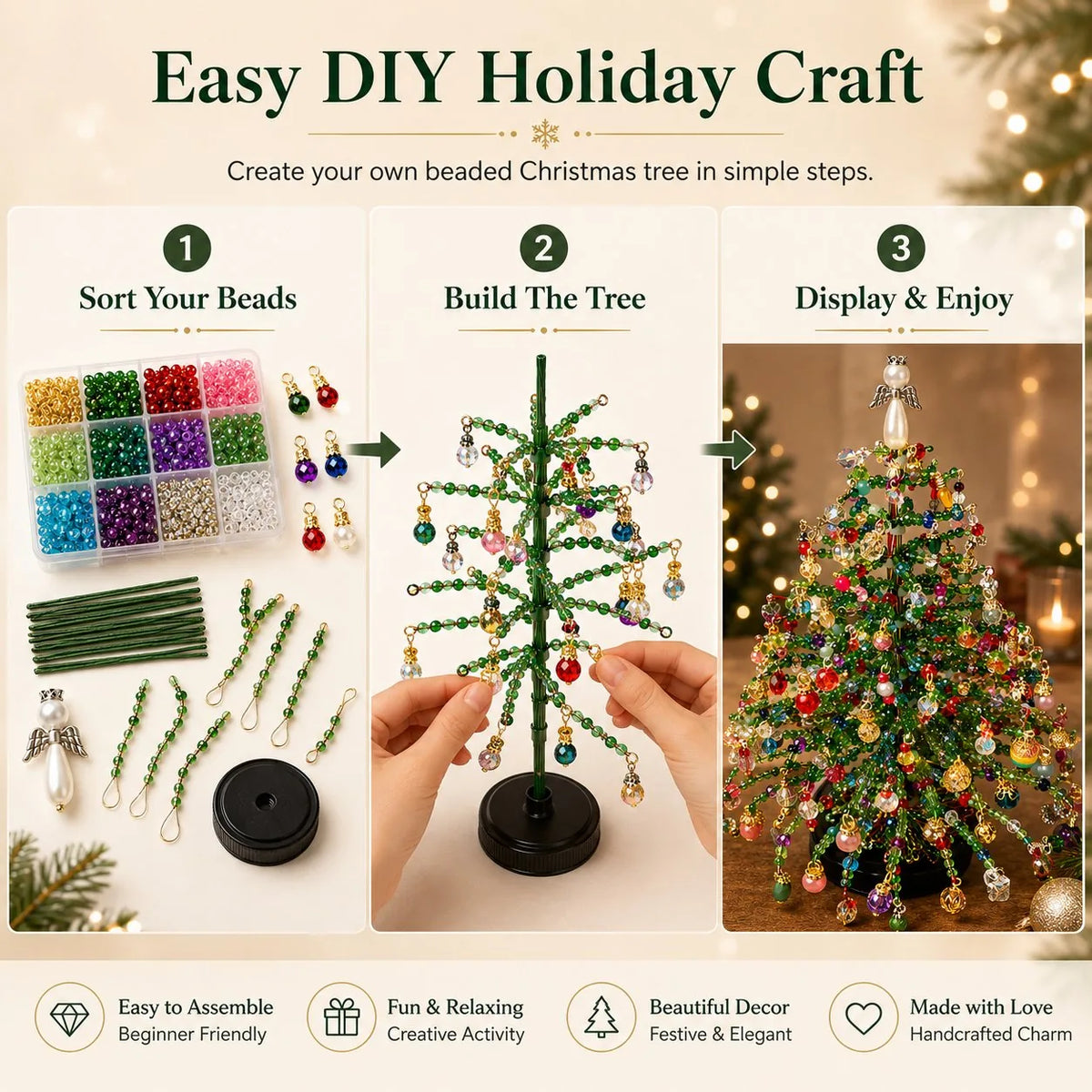 Beading Craft Kit Beginner-Friendly Seasonal Decor