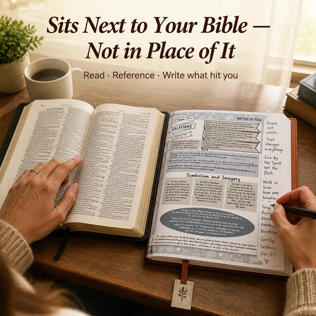 Bible Study Guide Illustrated Faux Leather Hardcover