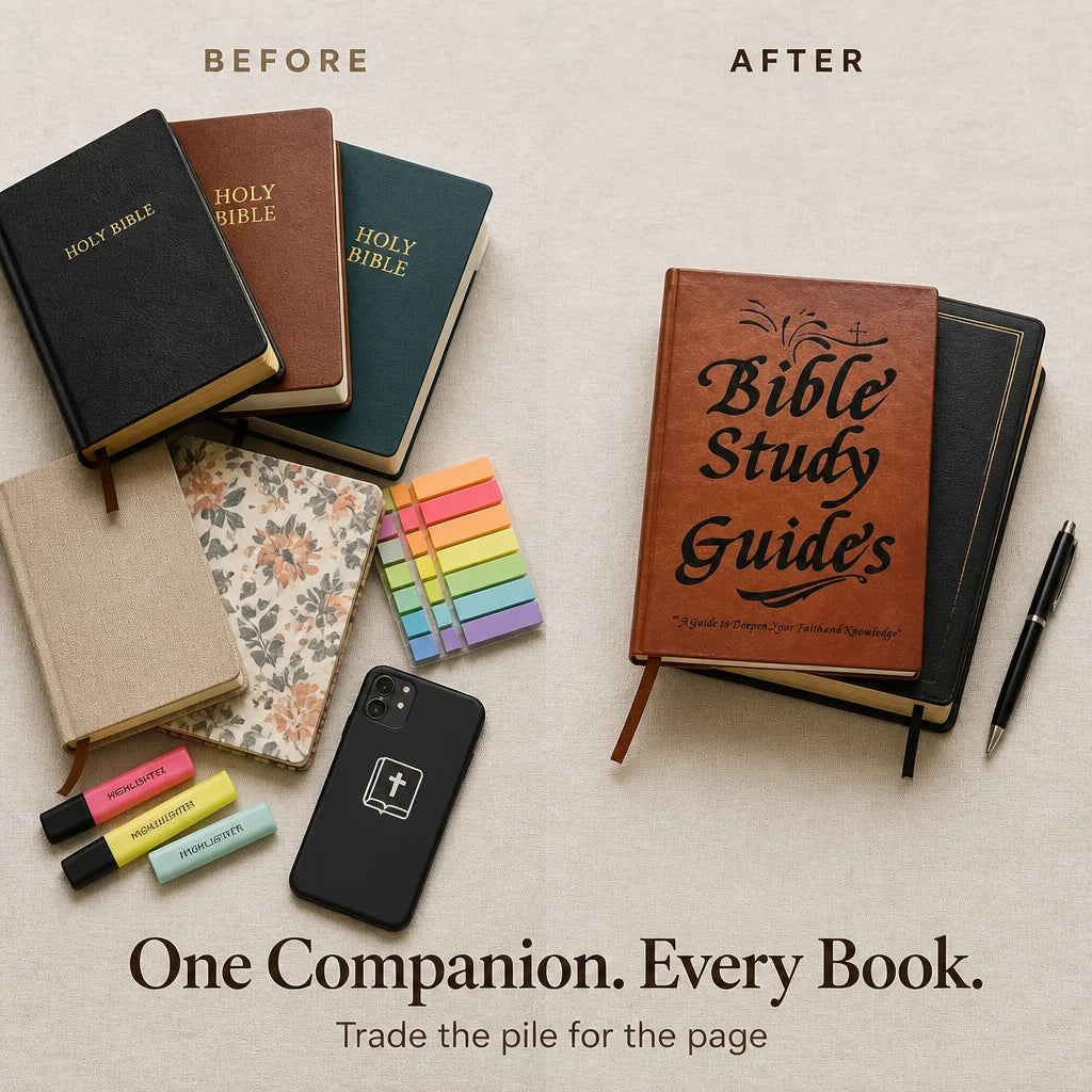 Bible Study Guide Illustrated Faux Leather Hardcover