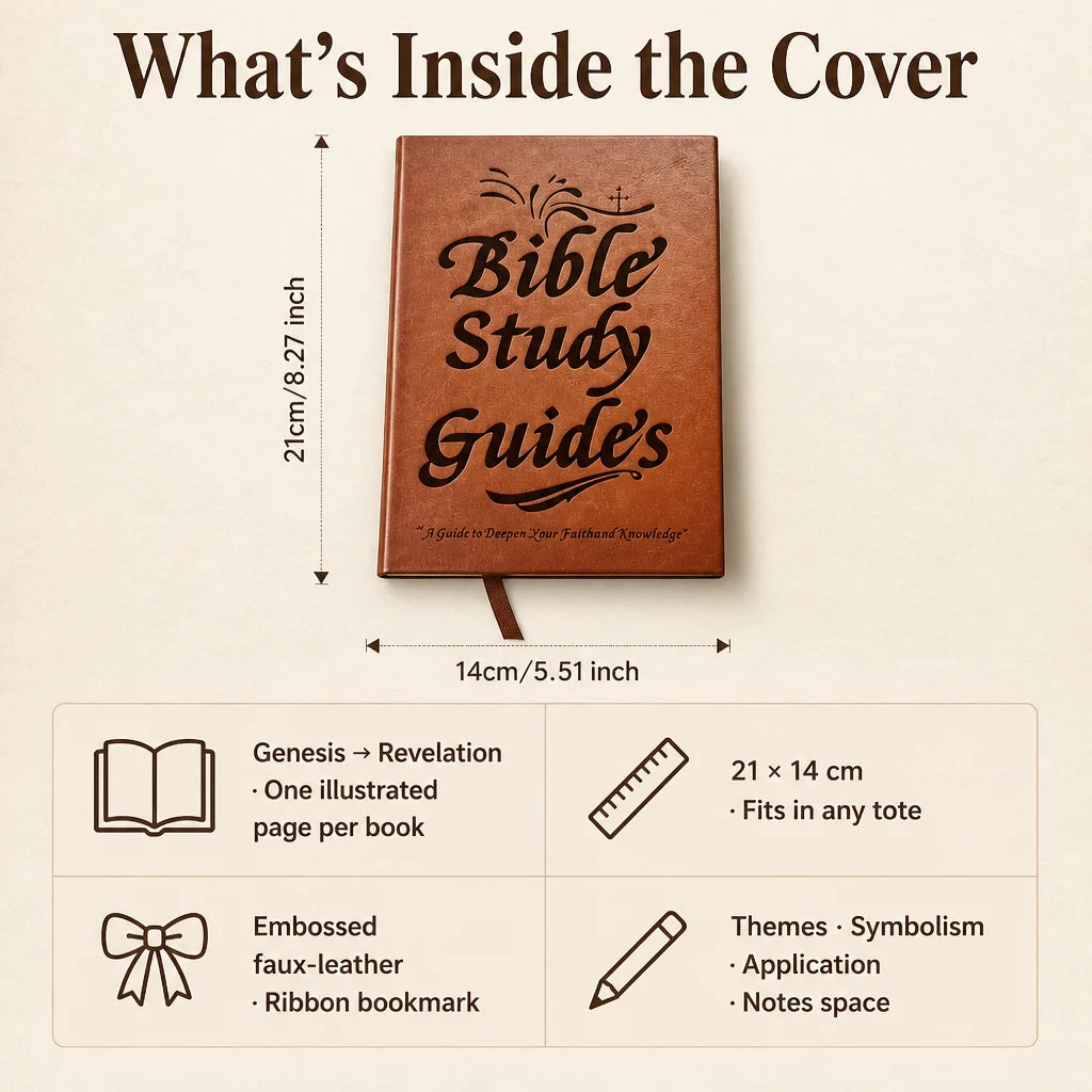 Bible Study Guide Illustrated Faux Leather Hardcover
