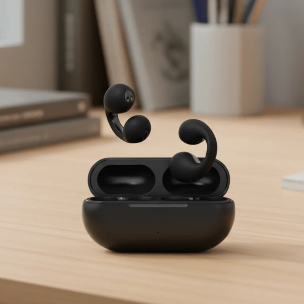 Bone Conduction Earbuds Open-Ear Sweat & Rain Resistant 8-Hour Battery