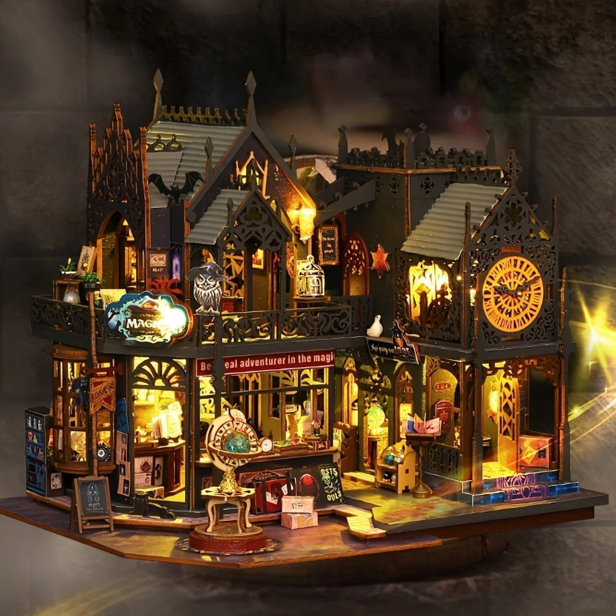 Book Nook 3D Wooden Design Integrated LED Lighting