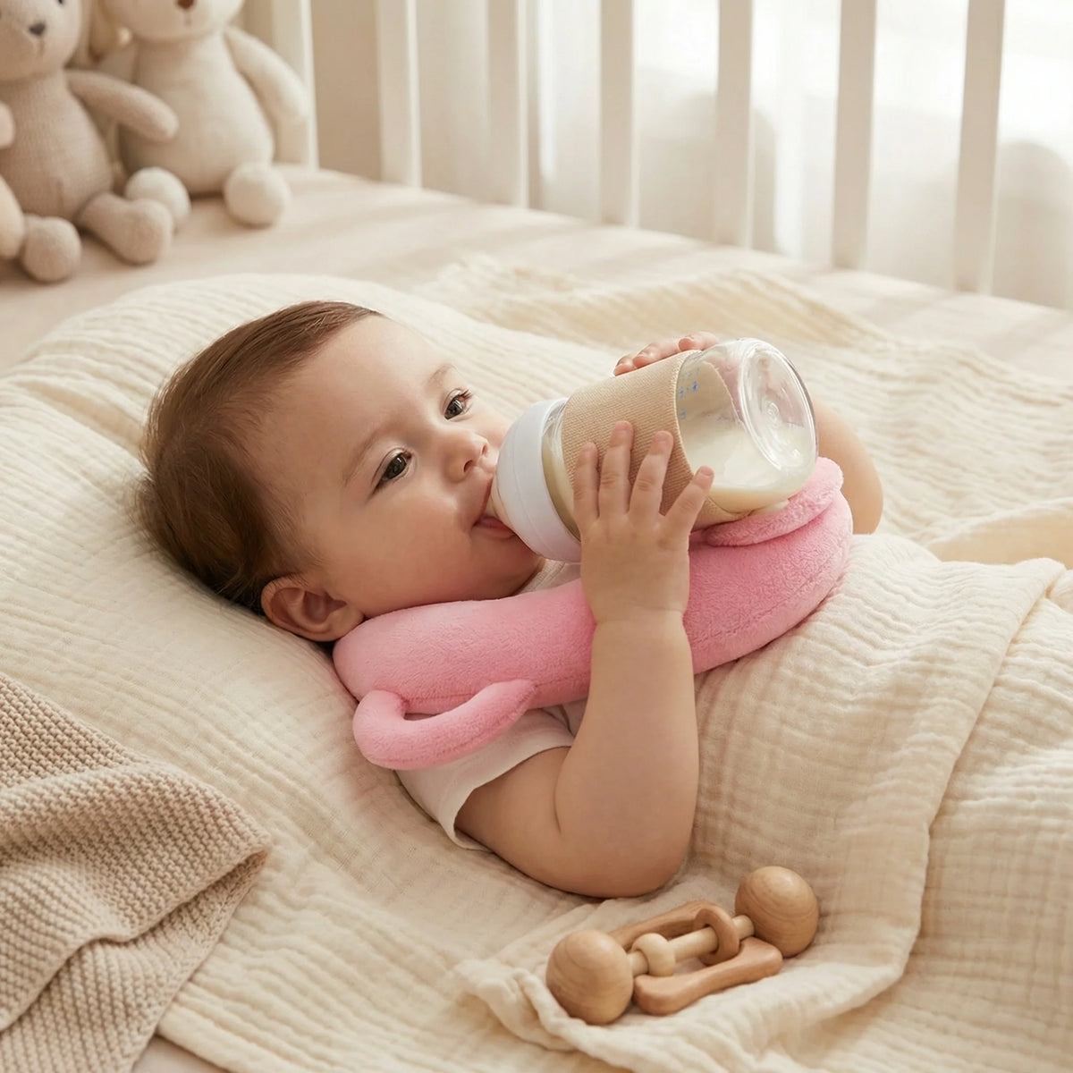 Bottle Feeding Pillow Breathable Mesh Hands-Free Support