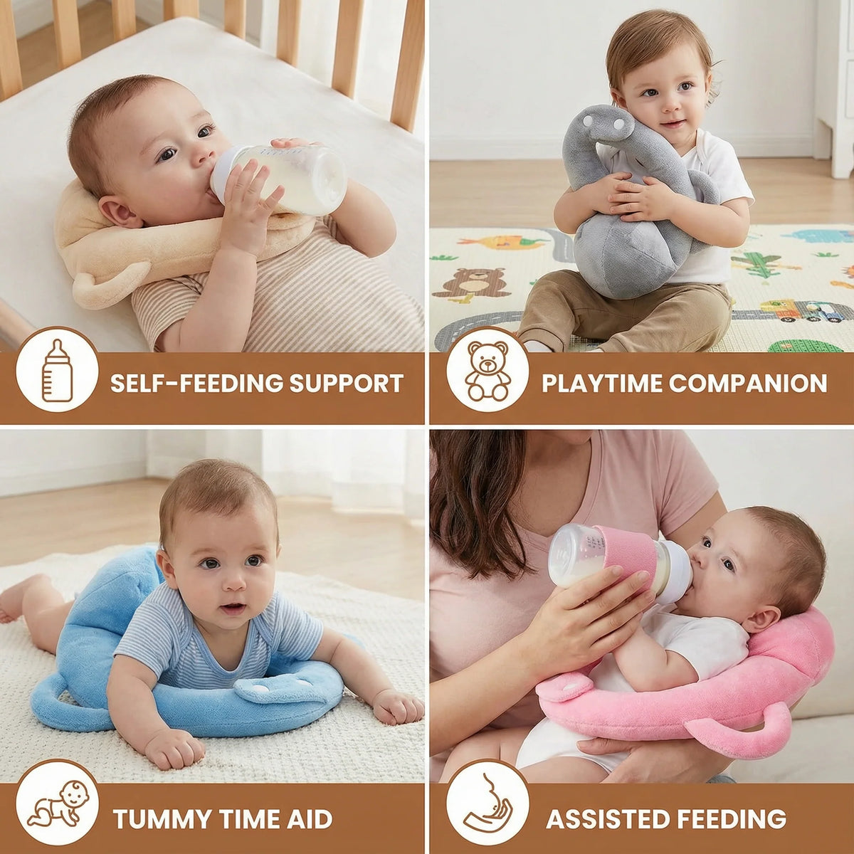 Bottle Feeding Pillow Breathable Mesh Hands-Free Support