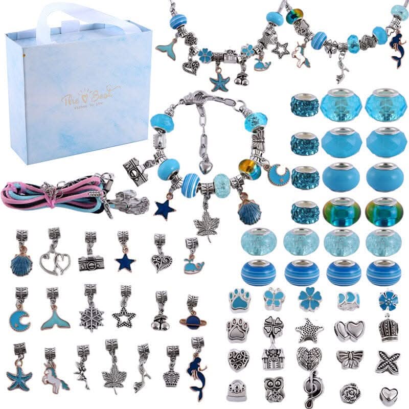 Bracelet Making Kit Sparkling Beads & Charms Adjustable Fit
