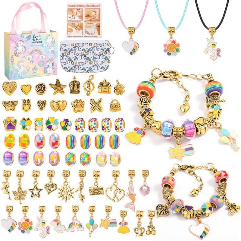 Bracelet Making Kit Sparkling Beads & Charms Adjustable Fit