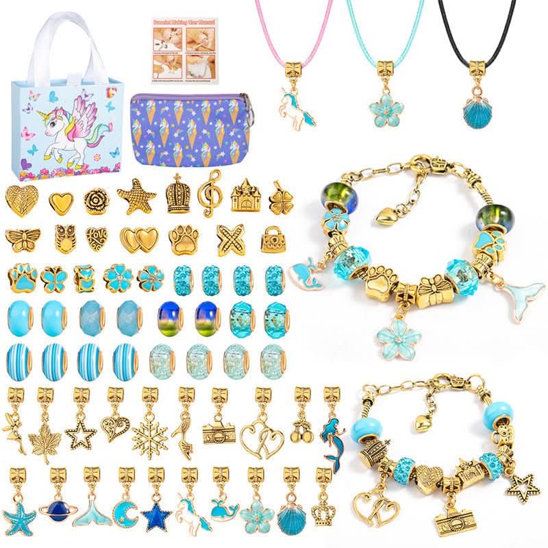 Bracelet Making Kit Sparkling Beads & Charms Adjustable Fit