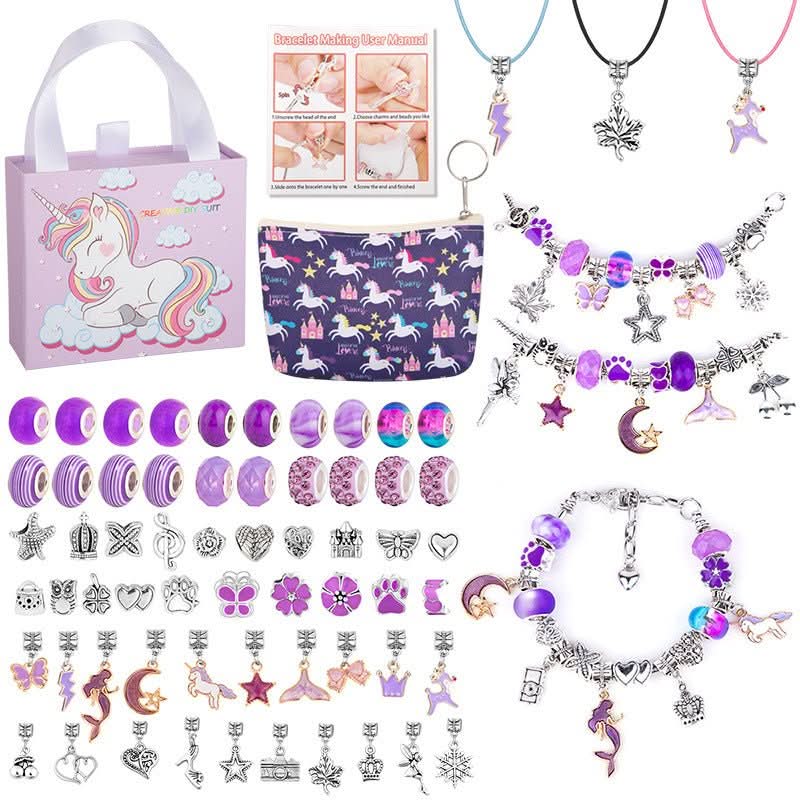 Bracelet Making Kit Sparkling Beads & Charms Adjustable Fit