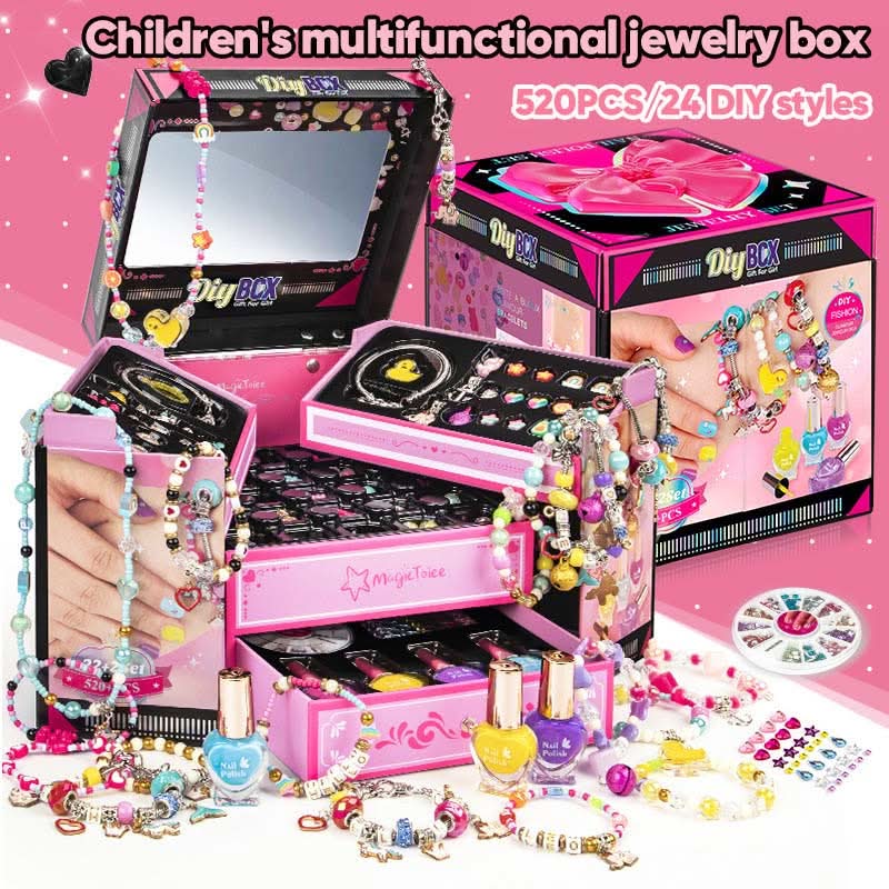 Bracelet Making Kit Sparkling Beads & Charms Adjustable Fit