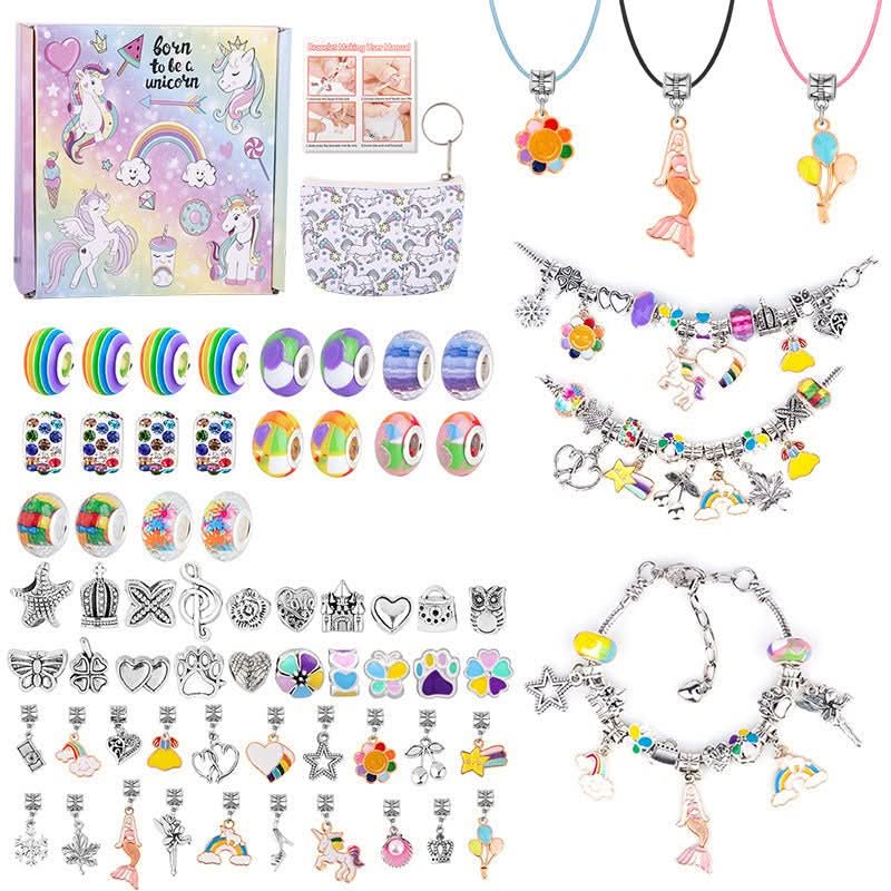 Bracelet Making Kit Sparkling Beads & Charms Adjustable Fit