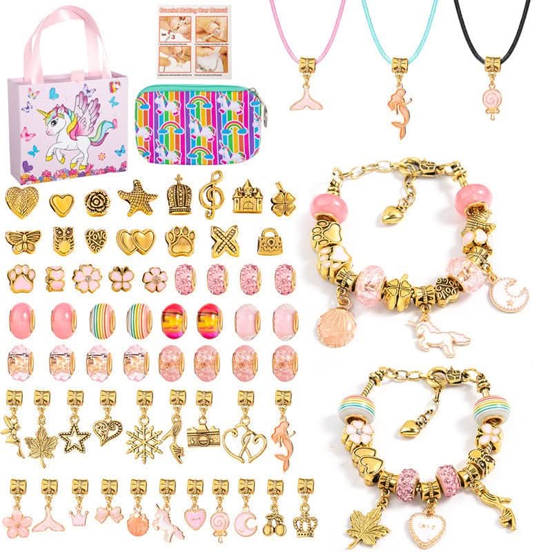 Bracelet Making Kit Sparkling Beads & Charms Adjustable Fit