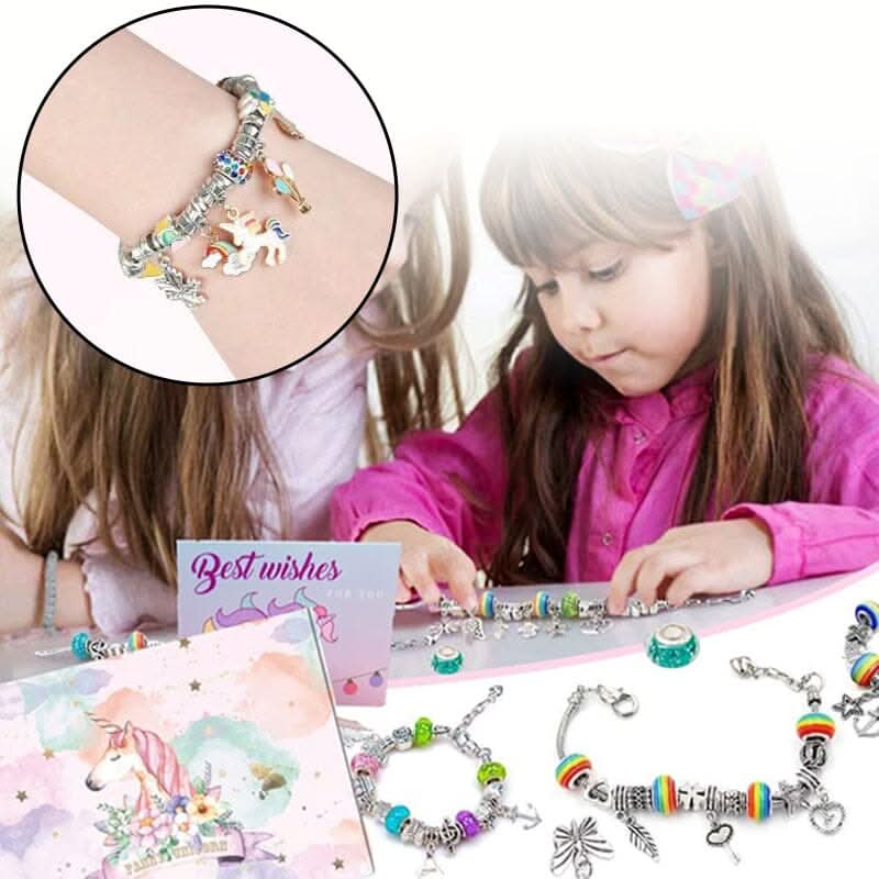 Bracelet Making Kit Sparkling Beads & Charms Adjustable Fit