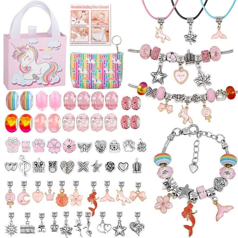 Bracelet Making Kit Sparkling Beads & Charms Adjustable Fit