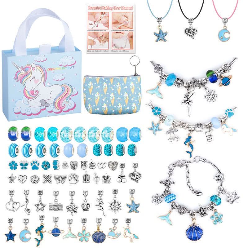 Bracelet Making Kit Sparkling Beads & Charms Adjustable Fit