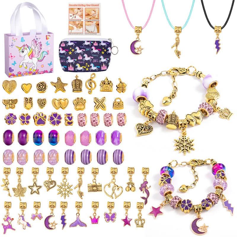 Bracelet Making Kit Sparkling Beads & Charms Adjustable Fit
