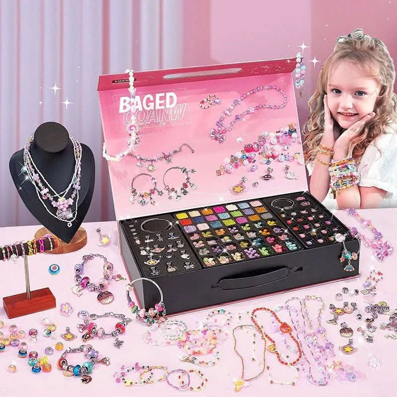 Bracelet Making Kit Sparkling Beads & Charms Adjustable Fit