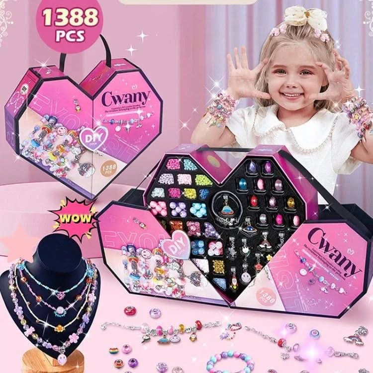 Bracelet Making Kit Sparkling Beads & Charms Adjustable Fit