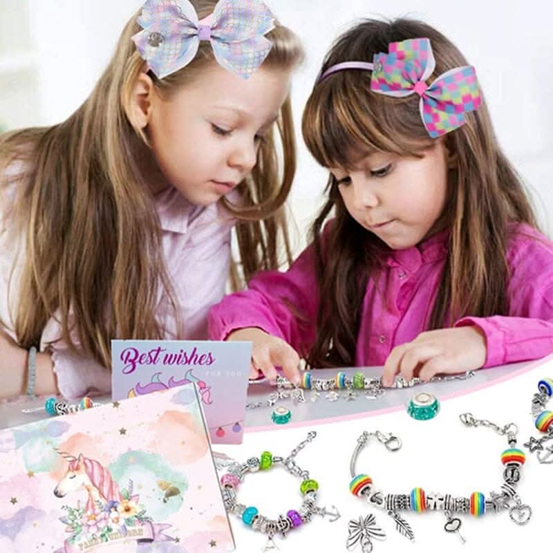 Bracelet Making Kit Sparkling Beads & Charms Adjustable Fit
