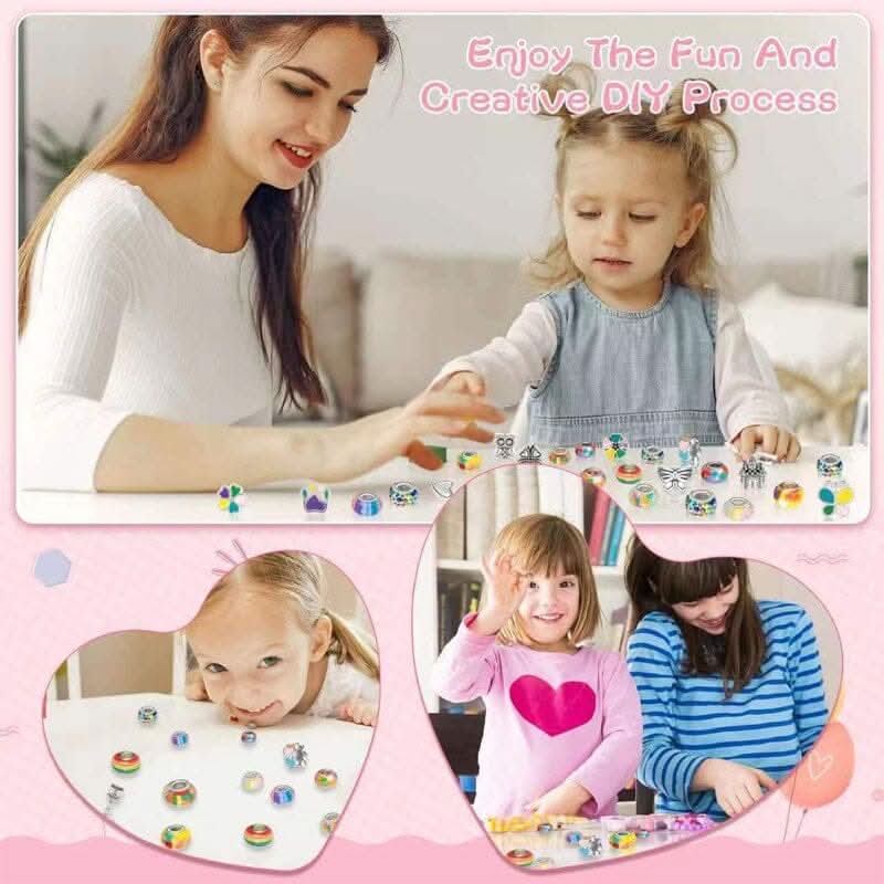 Bracelet Making Kit Sparkling Beads & Charms Adjustable Fit