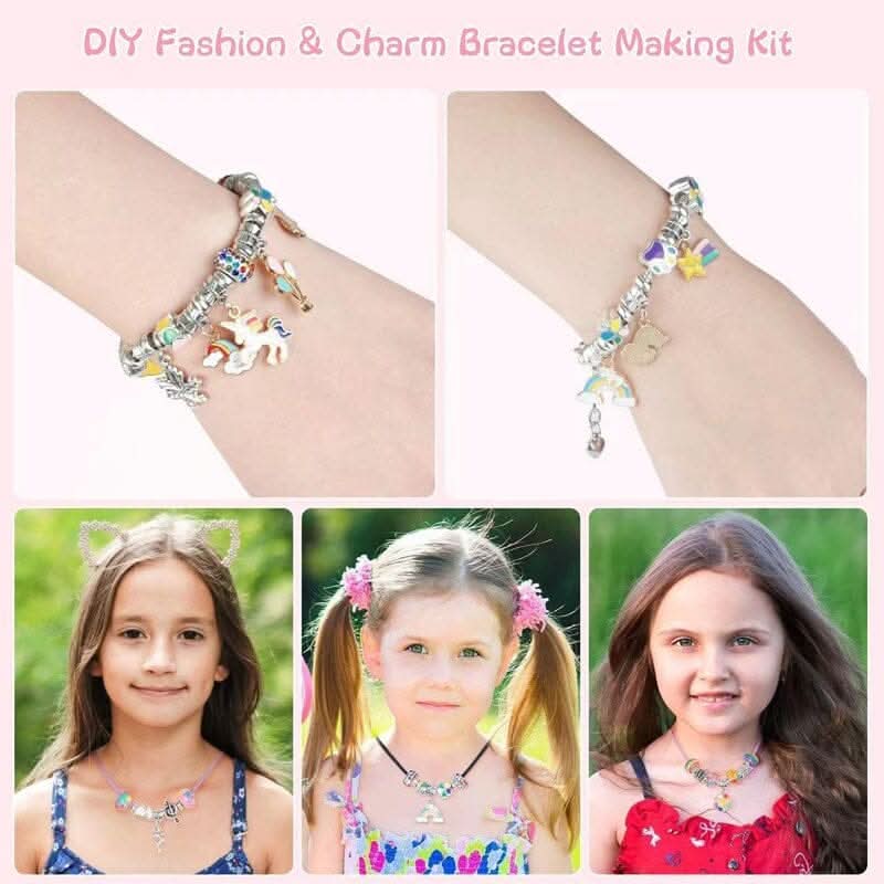 Bracelet Making Kit Sparkling Beads & Charms Adjustable Fit