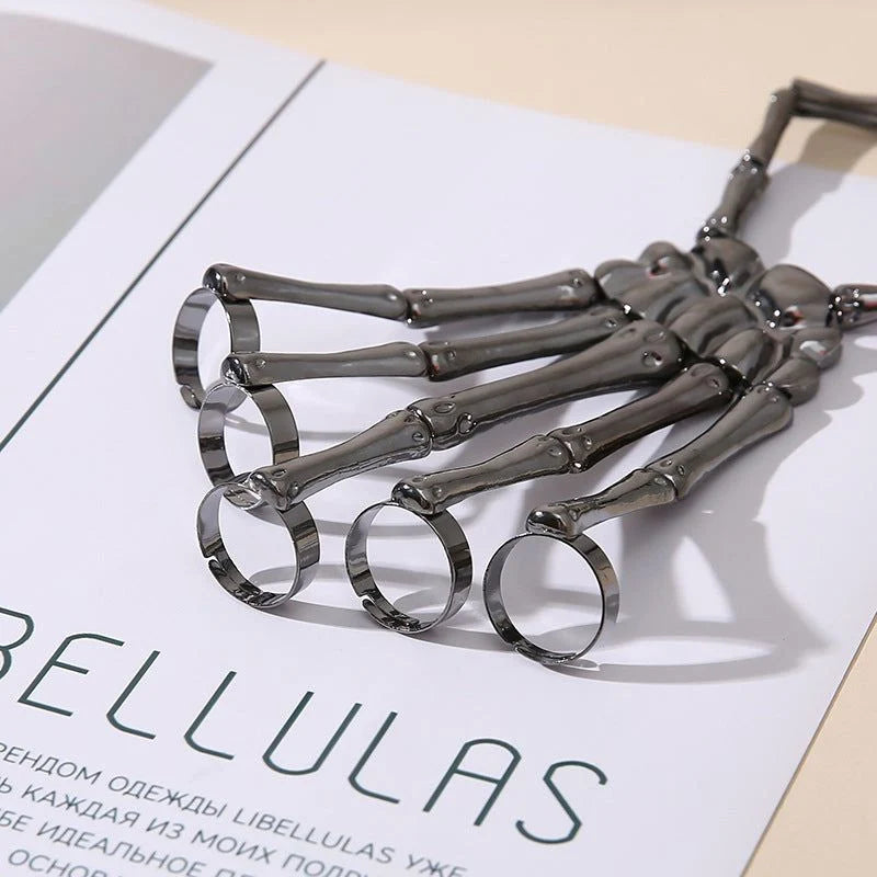Bracelet Skeleton Hand Design Flexible Adjustable Fit