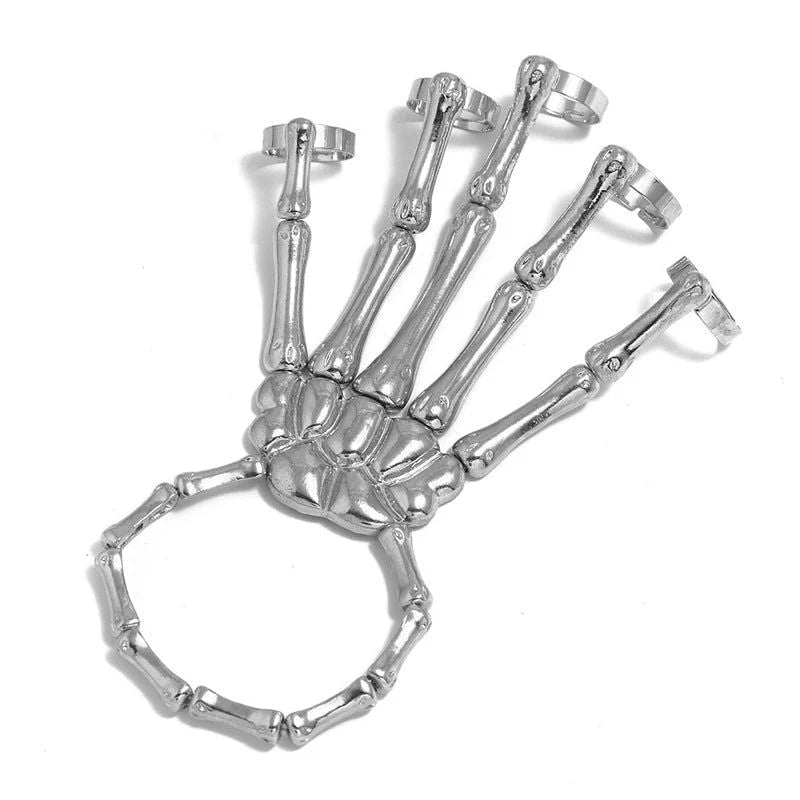 Bracelet Skeleton Hand Design Flexible Adjustable Fit