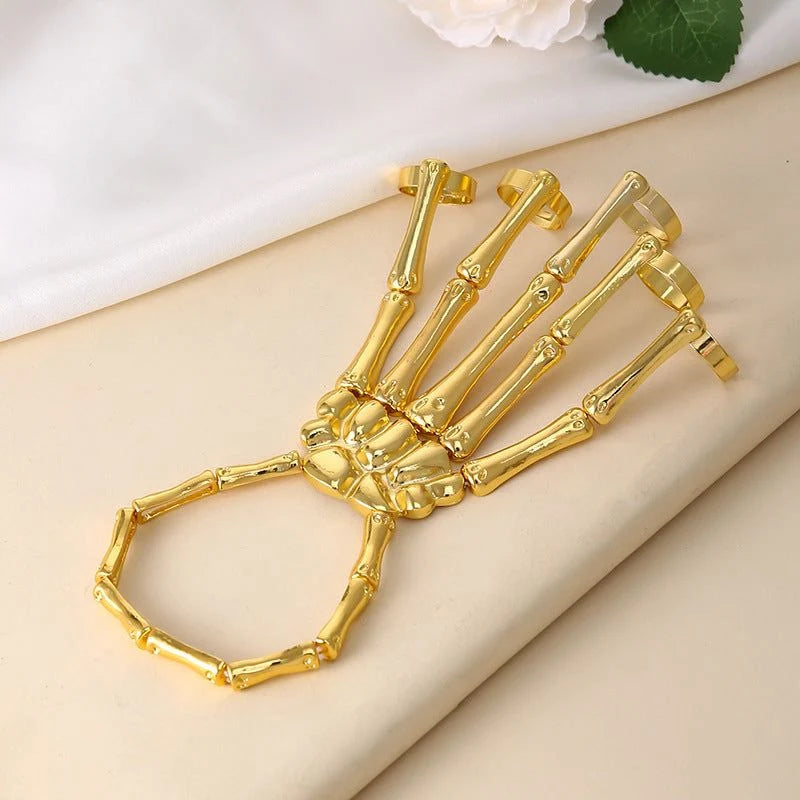 Bracelet Skeleton Hand Design Flexible Adjustable Fit