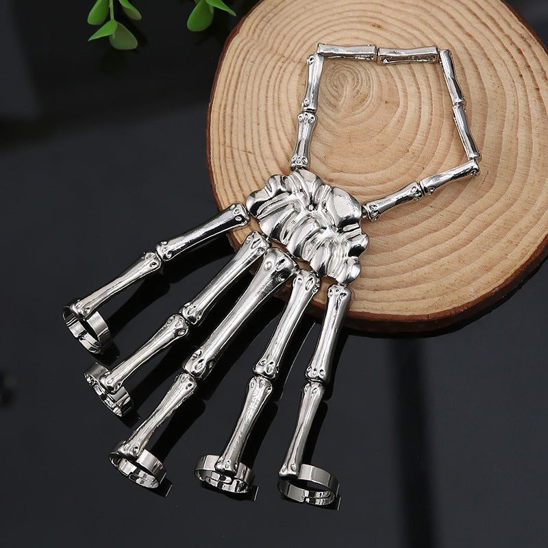 Bracelet Skeleton Hand Design Flexible Adjustable Fit