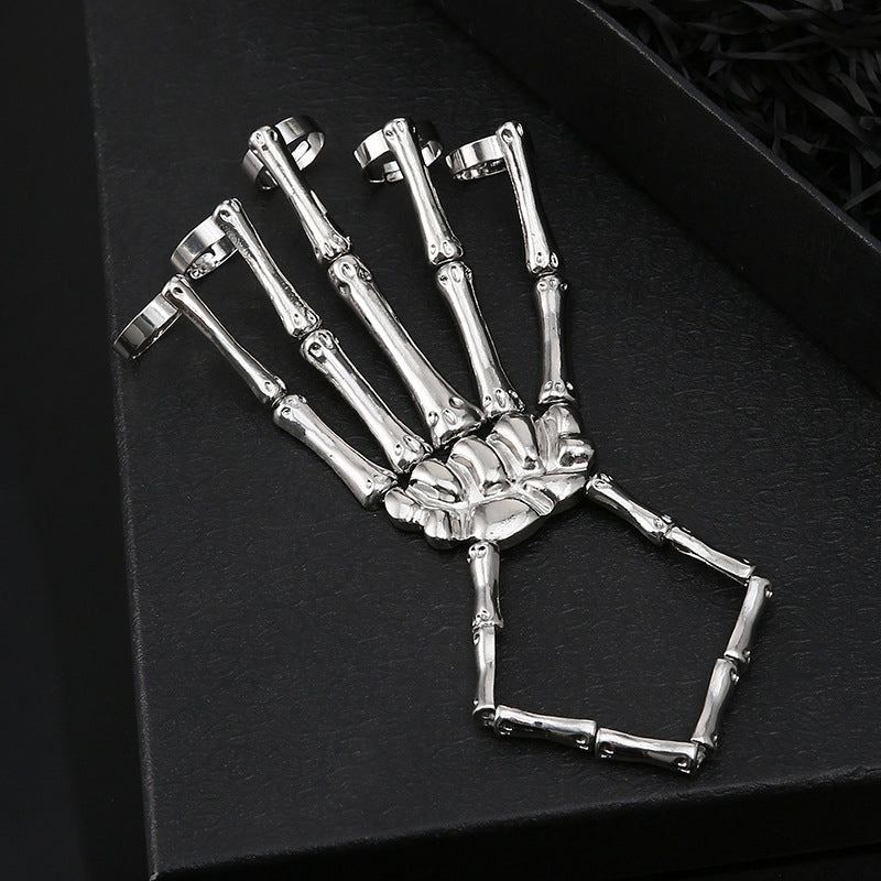 Bracelet Skeleton Hand Design Flexible Adjustable Fit