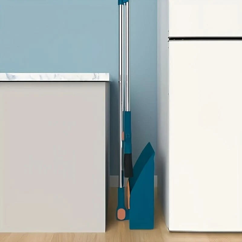 Broom And Dustpan Set Long Handle Upright Storage Dense Bristles