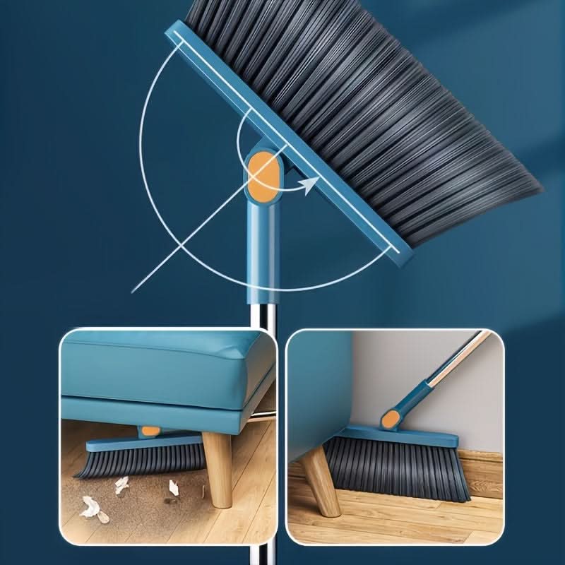 Broom And Dustpan Set Long Handle Upright Storage Dense Bristles