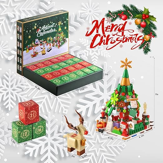 Building Block Advent Calendar 24-Day Winter Village Set