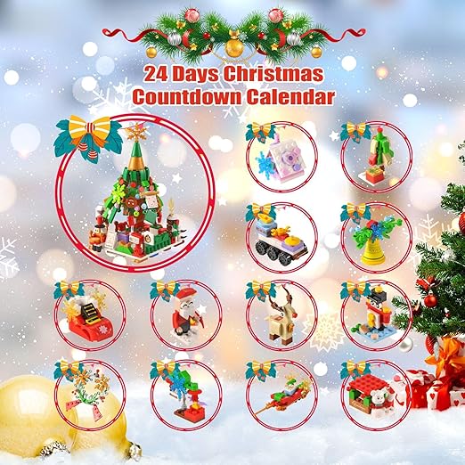 Building Block Advent Calendar 24-Day Winter Village Set