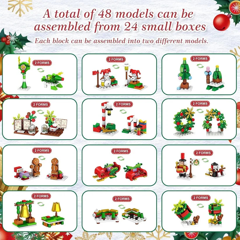 Building Block Advent Calendar 24-Day Winter Village Set