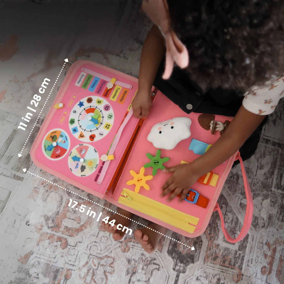 Busy Book Felt Fabric 8 Interactive Pages