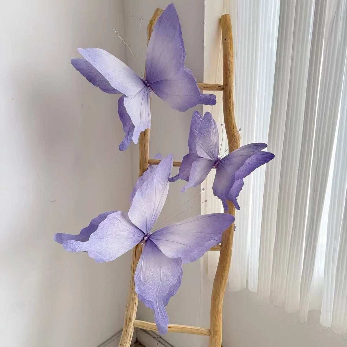 Butterfly Wall Decor Paper & Wire Detailed Design Easy Hang