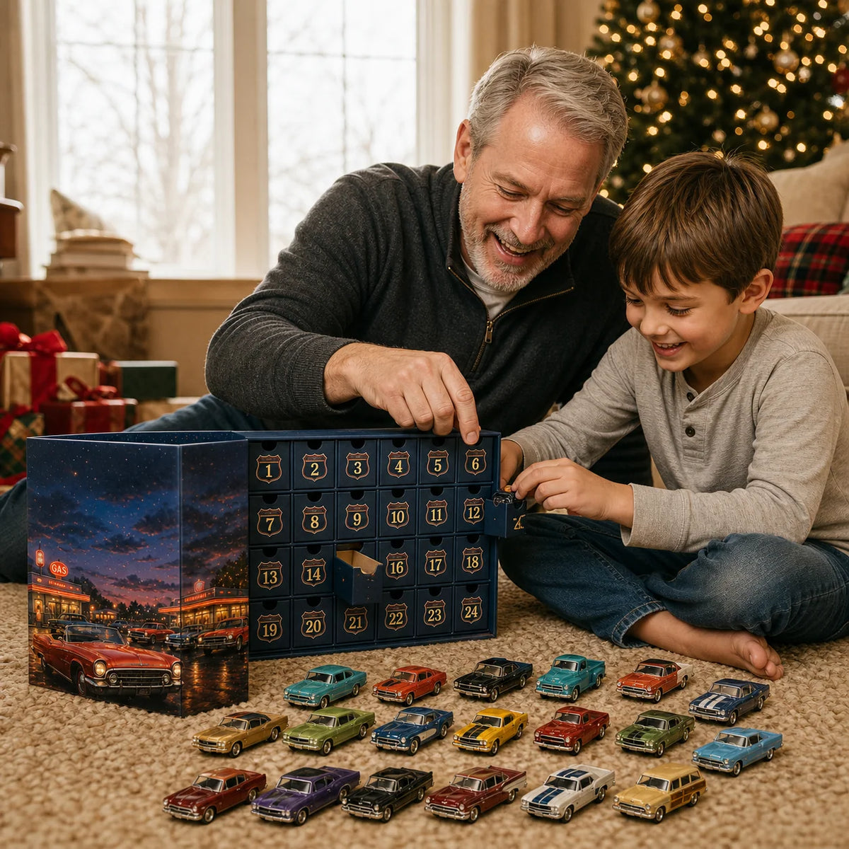 Car Advent Calendar Classic American Miniatures Set of 24