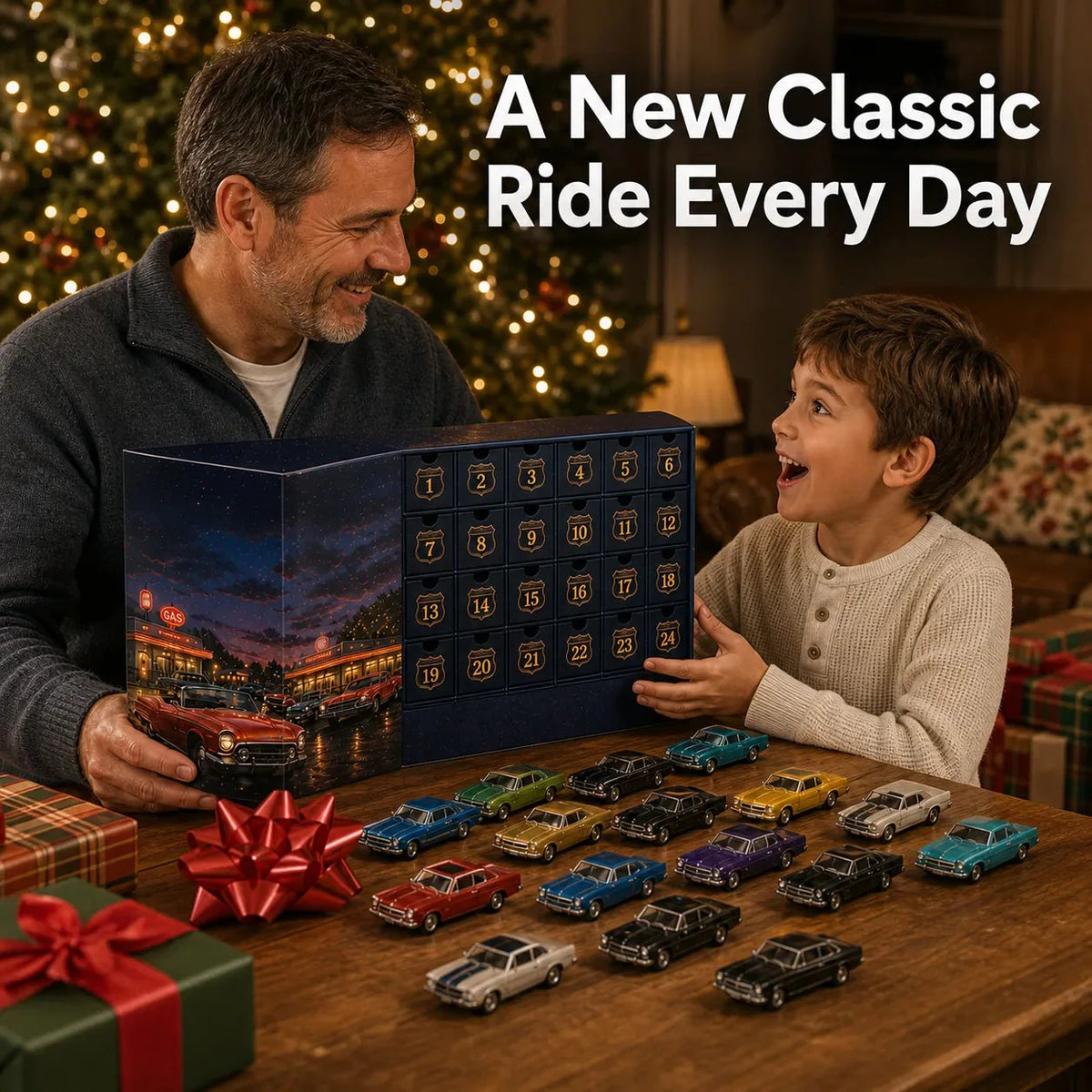 Car Advent Calendar Classic American Miniatures Set of 24