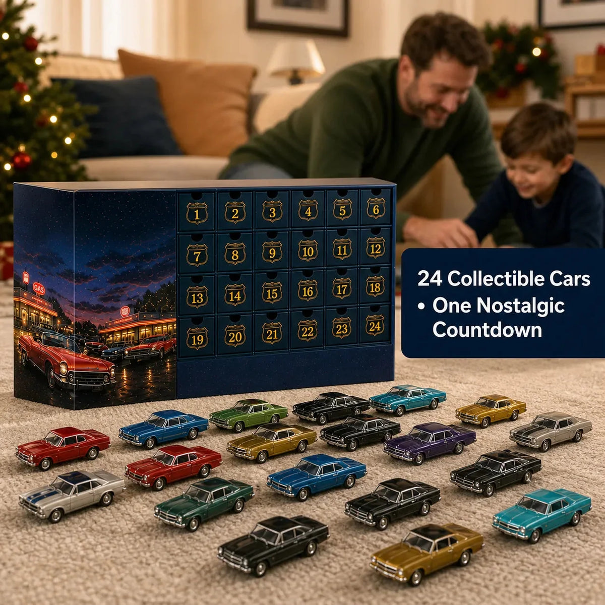 Car Advent Calendar Classic American Miniatures Set of 24
