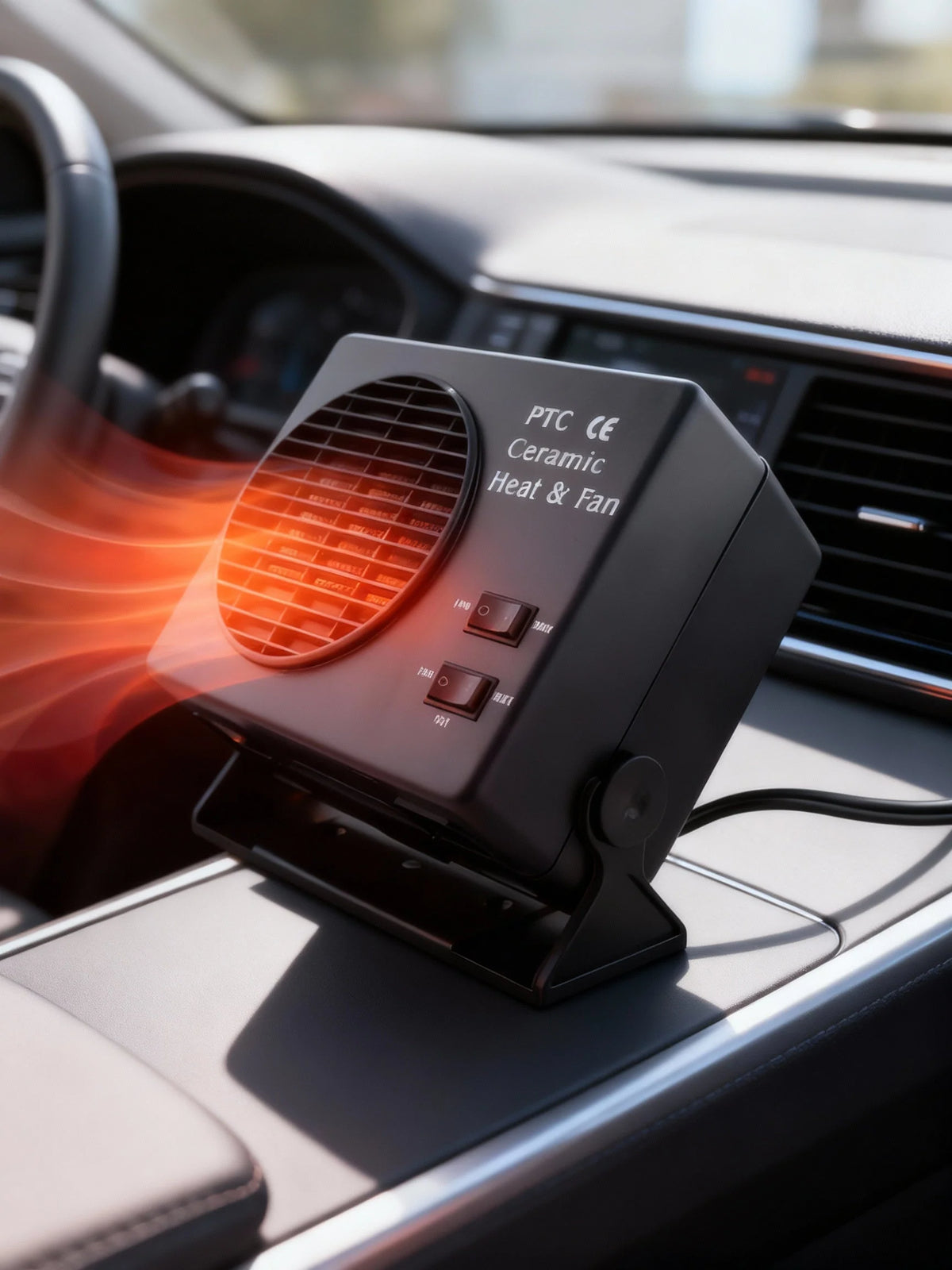 Car Heater Fan 12V Ceramic Thermostat-Regulated Heat & Fan Modes