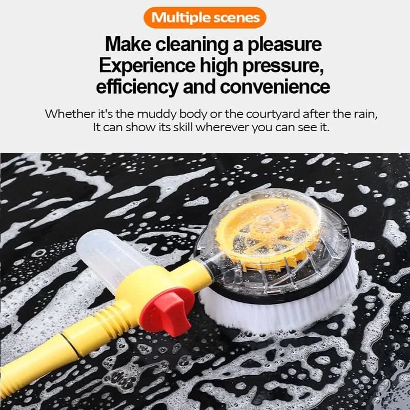 Car Wash Brush Water-Powered 360° Rotation Soft Chenille Fibers