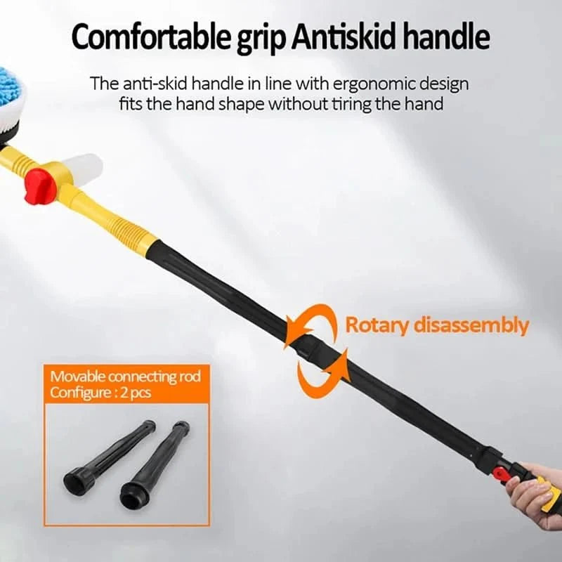 Car Wash Brush Water-Powered 360° Rotation Soft Chenille Fibers