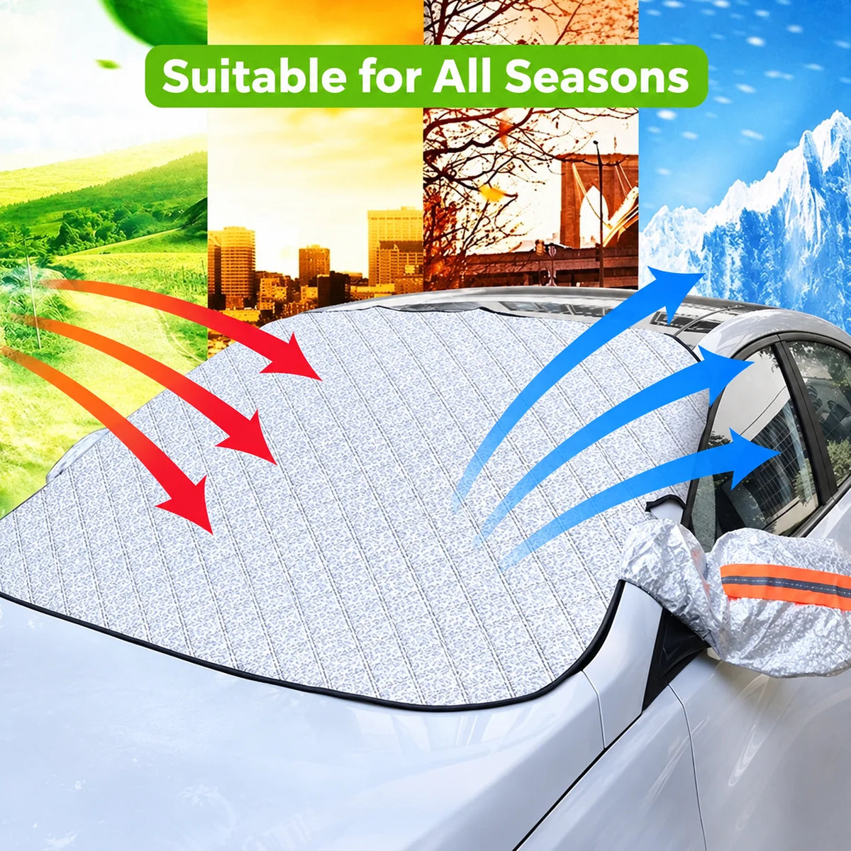 Car Windshield Cover Magnetic Water-Repellent All-Season Protection