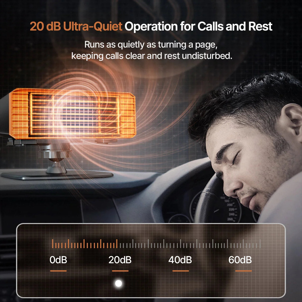 Car Windshield Defroster Heater 360° Swivel Airflow Quiet Operation